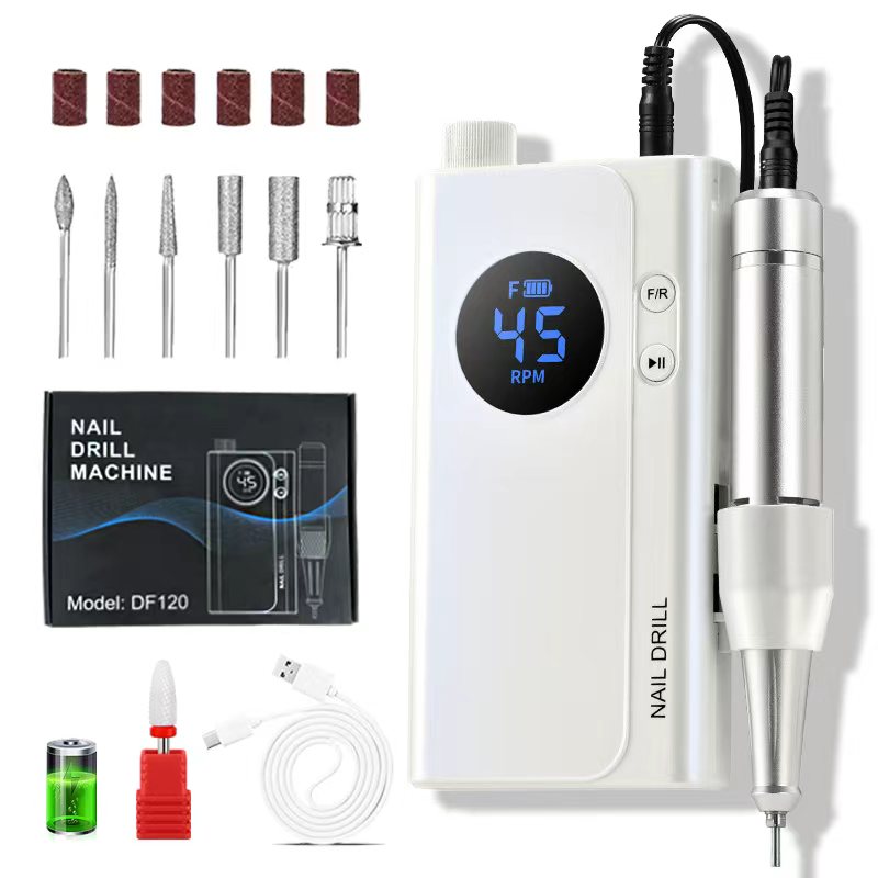 Power Tools Excel - Professional Rechargeable Nail Drill Machine, 45000RPM,