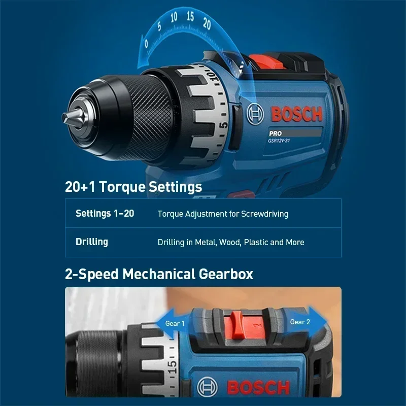 BOSCH GSR12V-31 Cordless Elect - đánh giá và giá Power Tools Kits